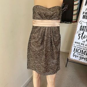 Juniors Prom Strapless Dress Black and Rose Gold Size 5